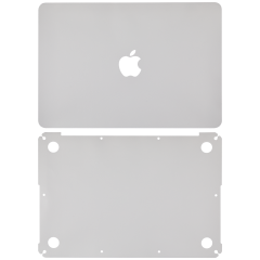 2 in 1 (Top and Bottom) Skin For Macbook Pro 13" A1502 (2015) / A1425 (2012-2013) (Silver)