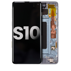 OLED Assembly With Frame For Samsung Galaxy S10 (Used OEM Pull: Grade B/C) (Prism Blue)