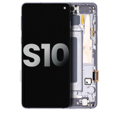 OLED Assembly With Frame For Samsung Galaxy S10 (Used OEM Pull: Grade B/C) (Prism / Ceramic Black)