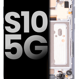 OLED Assembly With Frame For Samsung Galaxy S10 5G (Used OEM Pull: Grade A) (Majestic Black)