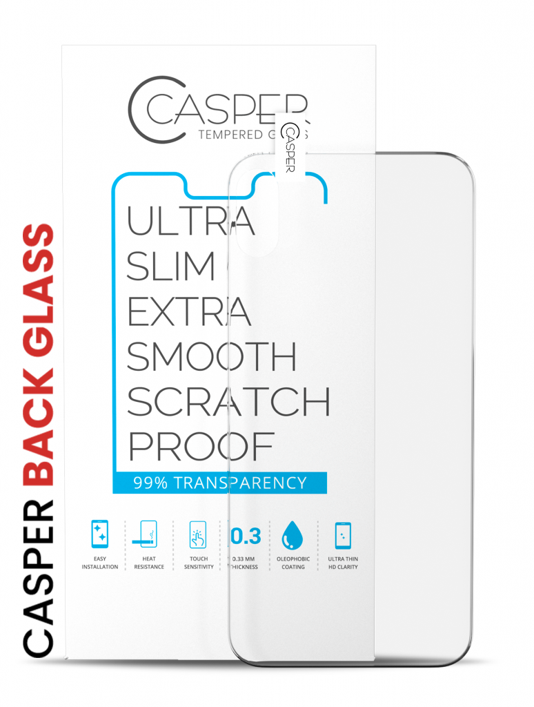 Casper Tempered Glass (Back Glass) For iPhone XR (100 Pack) (Clear)