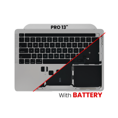 Top Case with Battery and Keyboard (ANSI US) For MacBook Pro 13" A2338 (2020) (Used OEM Pull: Grade B/C) (Space Gray)