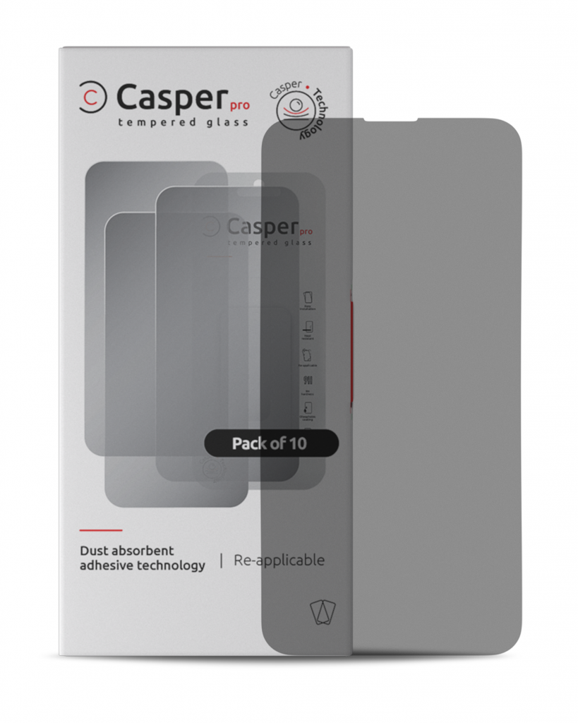 Casper Pro Tempered Glass For iPhone 15 / 16 (10 Pack) (Privacy)