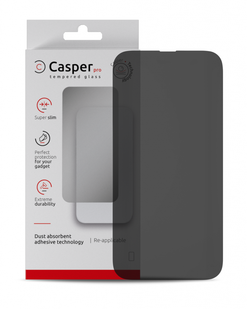 Casper Pro Tempered Glass For iPhone 15 Pro Max (Retail Pack) (Privacy)