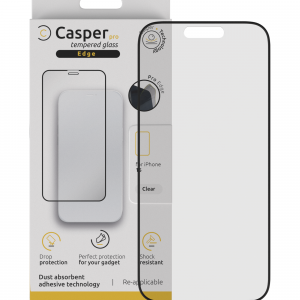 Casper Pro Edge Tempered Glass For iPhone 15 / 16 (Retail Pack) (Clear)