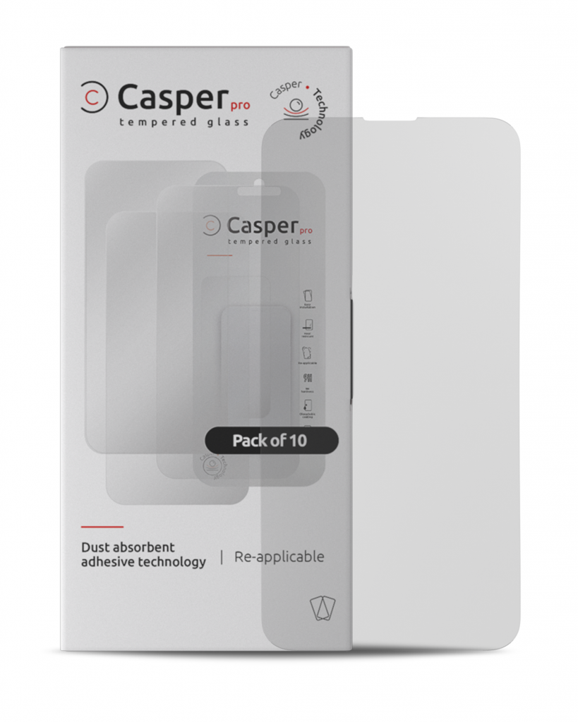 Casper Pro Tempered Glass For iPhone 15 / 16 (10 Pack) (Matte)