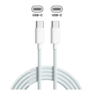 USB-C to C Braided Cable For iPhone / iPad (1 m / 3 ft) (OEM Grade New) (Bulk Packaging)