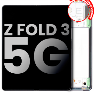 Inner OLED Assembly With Frame For Samsung Galaxy Z Fold 3 5G (US & International) (Used OEM Pull: Grade A) (Phantom Silver)