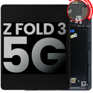 Inner OLED Assembly With Frame For Samsung Galaxy Z Fold 3 5G (US & International) (Used OEM Pull: Grade A) (Phantom Black)