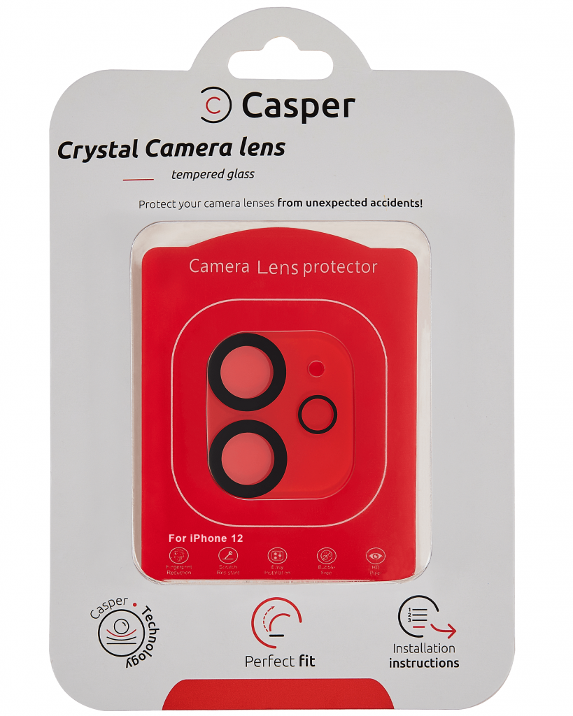 Casper Camera Lens Protector For iPhone 12 (Crystal Full Cover)