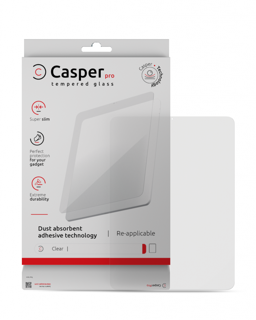 Casper Pro Tempered Glass For iPad Pro 13" (2024) (Retail Pack) (Clear)