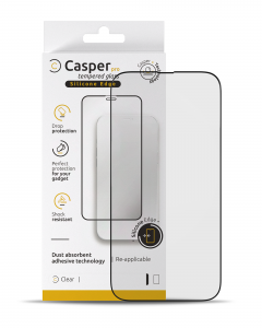 Casper Pro Silicone Tempered Glass For iPhone 15 Pro Max (Retail Pack) (Clear)
