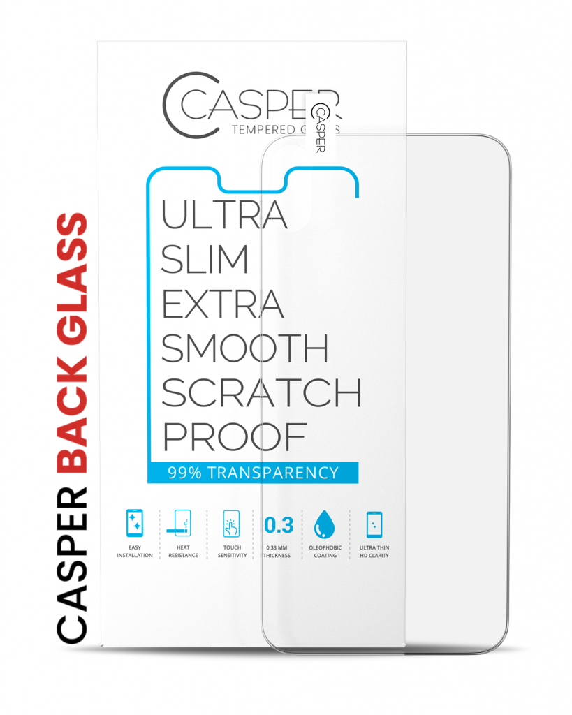 Casper Tempered Glass (Back Glass) For iPhone XS Max (100 Pack) (Clear)