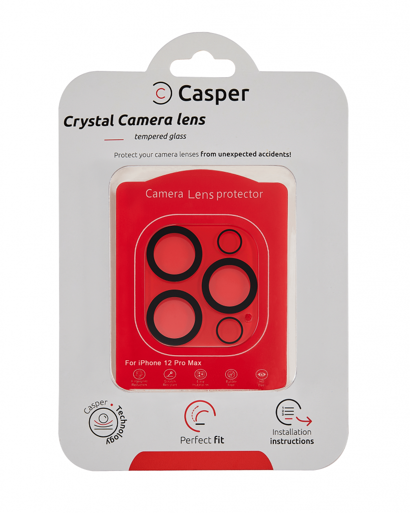 Casper Camera Lens Protector For iPhone 12 Pro Max (Crystal Full Cover)