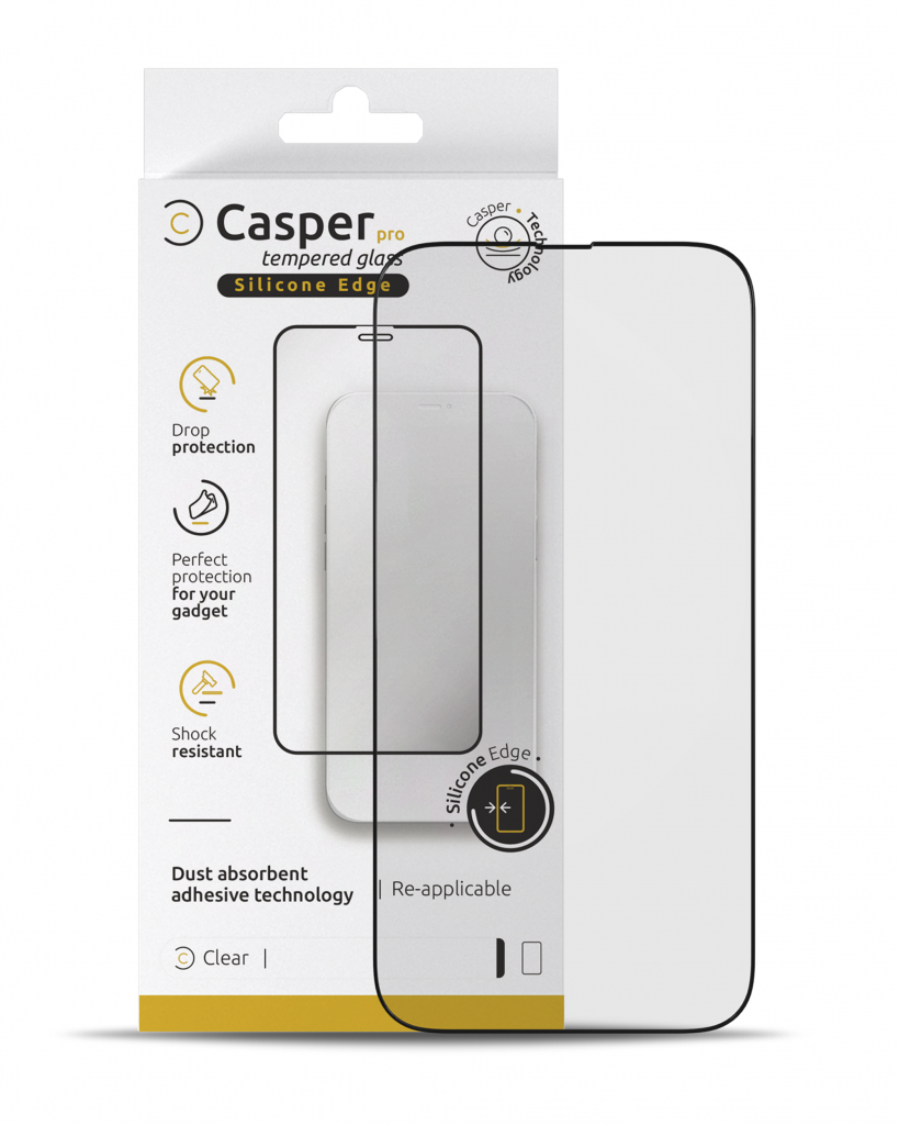 Casper Pro Silicone Tempered Glass For iPhone 14 Pro Max (Retail Pack) (Clear)