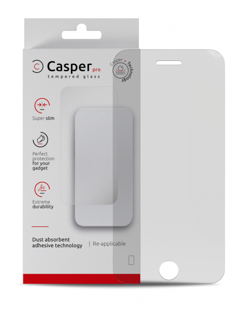 Casper Pro Tempered Glass For iPhone 6 Plus / 6S Plus / 7 Plus / 8 Plus (Retail Pack) (Clear)