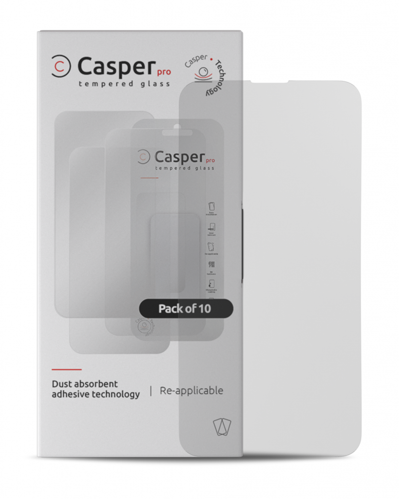 Casper Pro Tempered Glass For iPhone 13 / 13 Pro / 14 / 16e / 17e (10 Pack) (Matte)