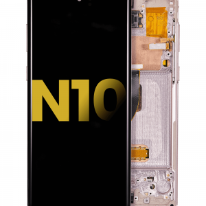OLED Assembly With Frame For Samsung Galaxy Note 10 (Refurbished) (Aura Glow / Silver)