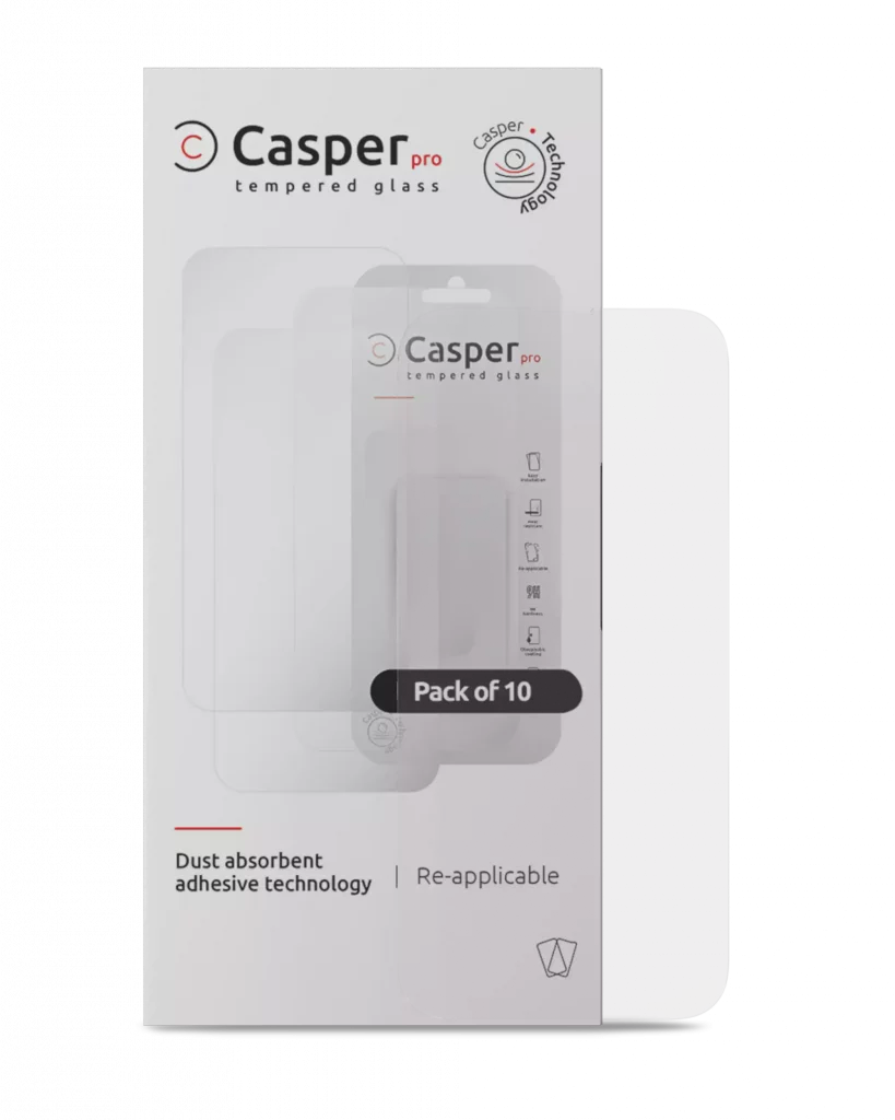 Casper Pro Tempered Glass For iPhone 16 Pro Max / 17 Pro Max / 18 Pro Max (10 Pack) (Clear)