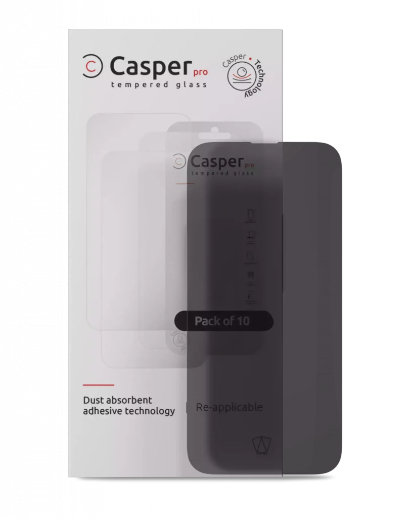 Casper Pro Tempered Glass For iPhone 16 Pro / 17 / 17 Pro (10 Pack) (Privacy)