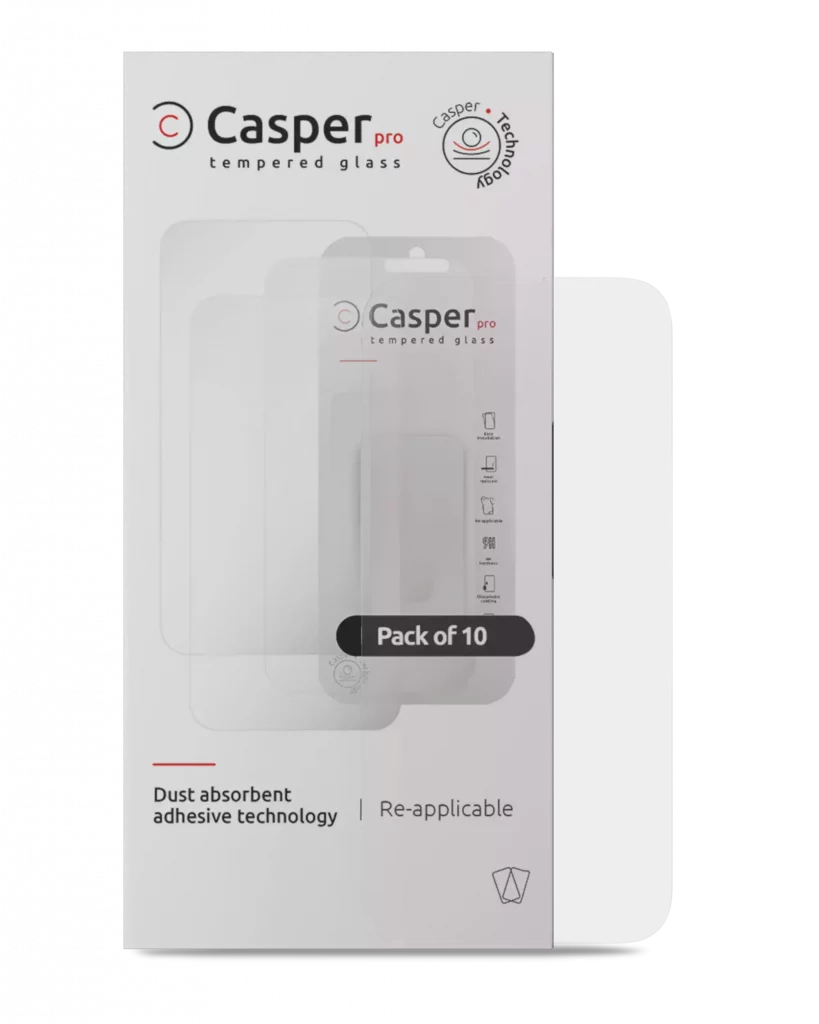 Casper Pro Tempered Glass For iPhone 16 Pro / 17 / 17 Pro / 18 Pro (10 Pack) (Clear)