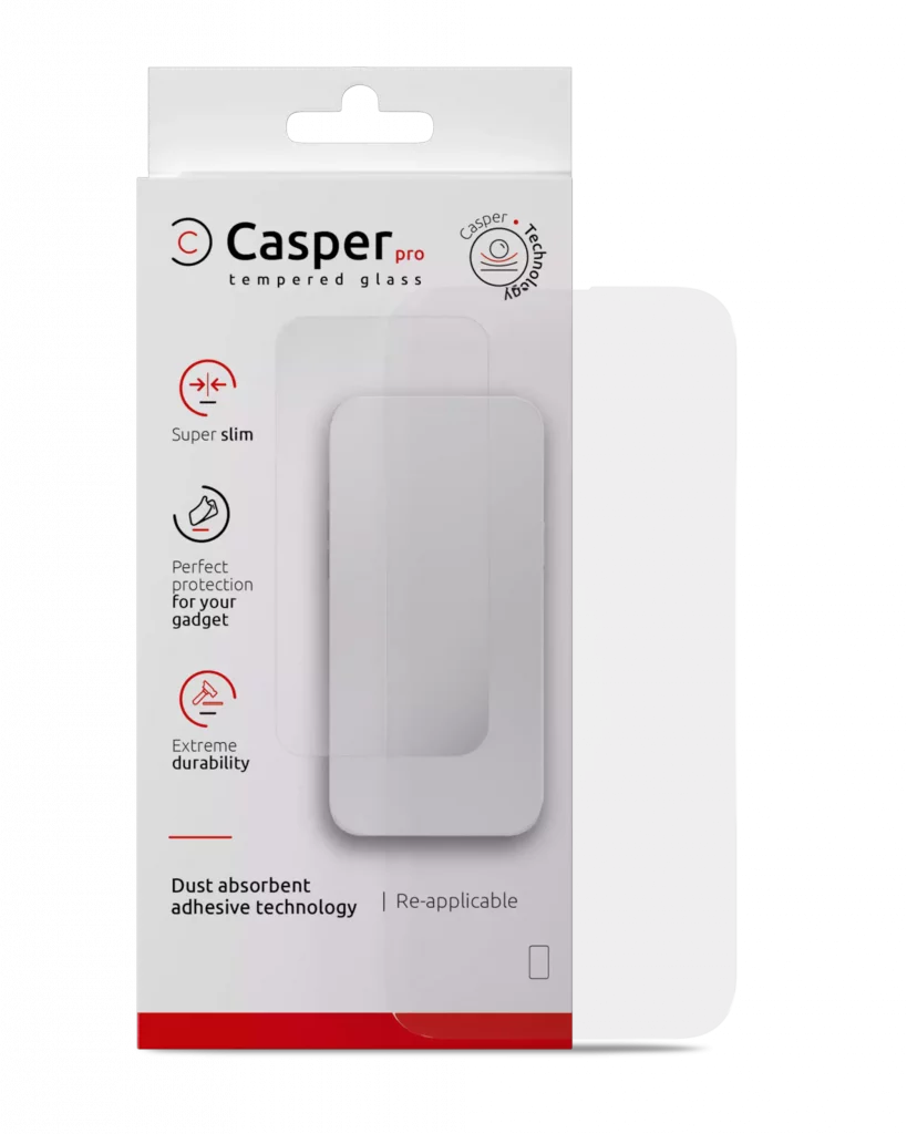 Casper Pro Tempered Glass For iPhone 16 Pro / 17 / 17 Pro / 18 Pro (Retail Pack) (Clear)