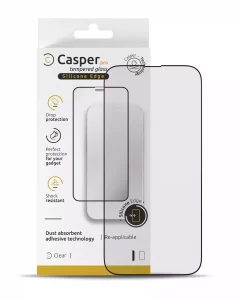 Casper Pro Silicone Tempered Glass For iPhone 16 Pro / 17 / 17 Pro / 18 Pro (Retail Pack) (Clear)