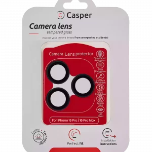 Casper Camera Lens Protector For iPhone 16 Pro / 16 Pro Max (Black) (Clear)