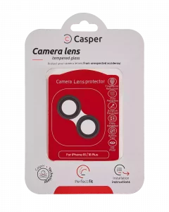 Casper Camera Lens Protector For iPhone 16 / 16 Plus (Black) (Clear)
