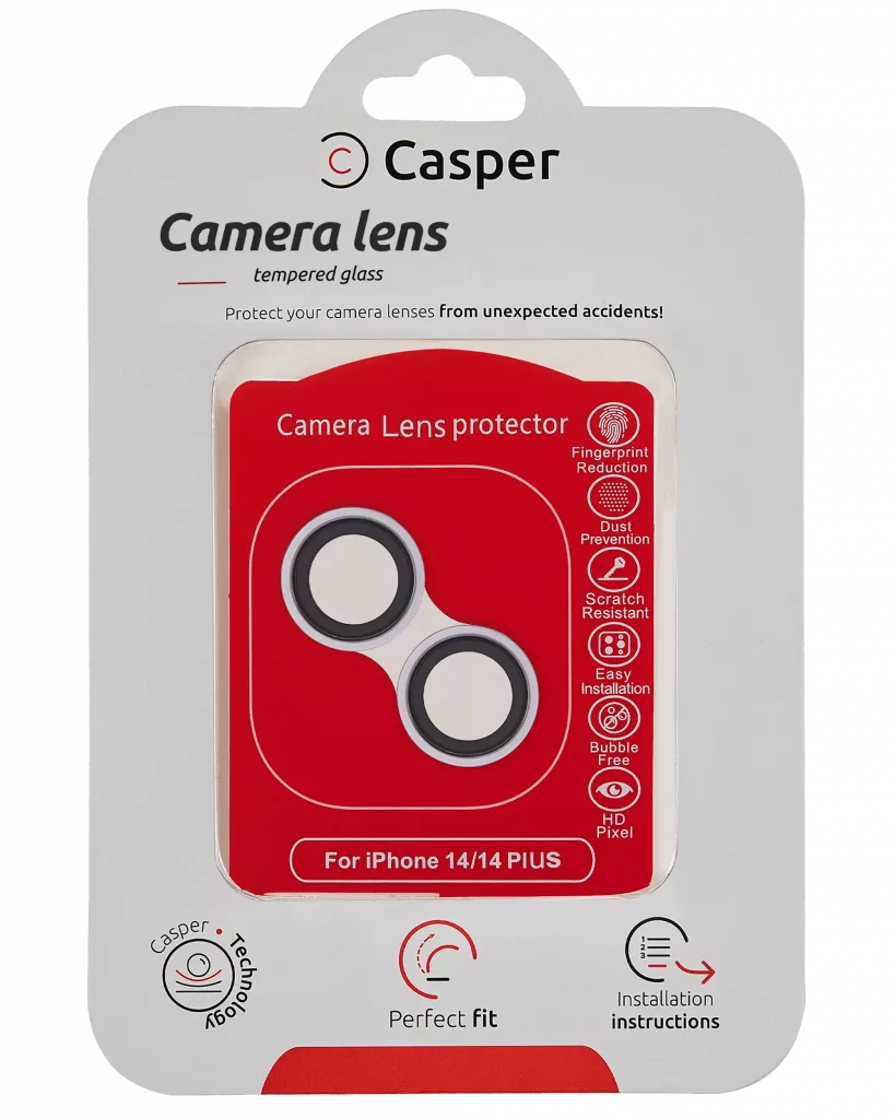 Casper Camera Lens Protector For iPhone 14 / 14 Plus (Purple) (Clear)