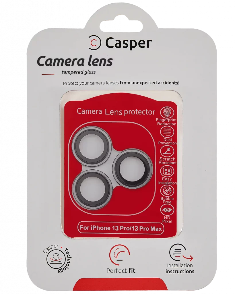 Casper Camera Lens Protector For iPhone 13 Pro / 13 Pro Max (Gray) (Clear)