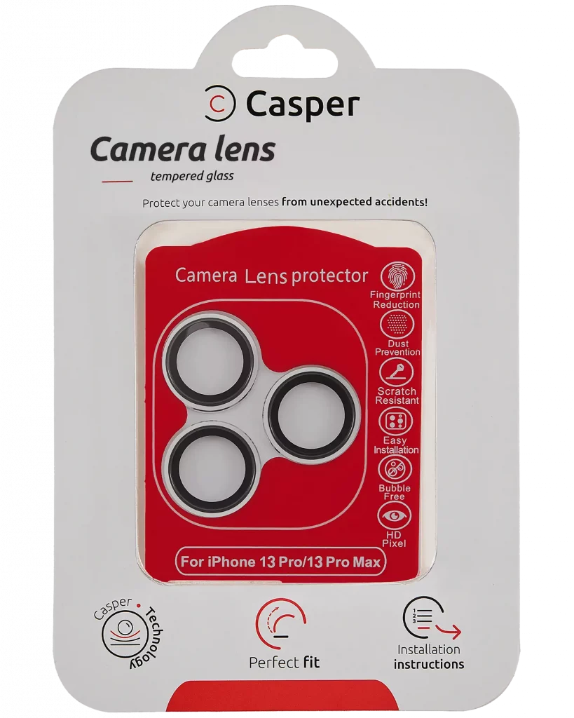 Casper Camera Lens Protector For iPhone 13 Pro / 13 Pro Max (Silver) (Clear)