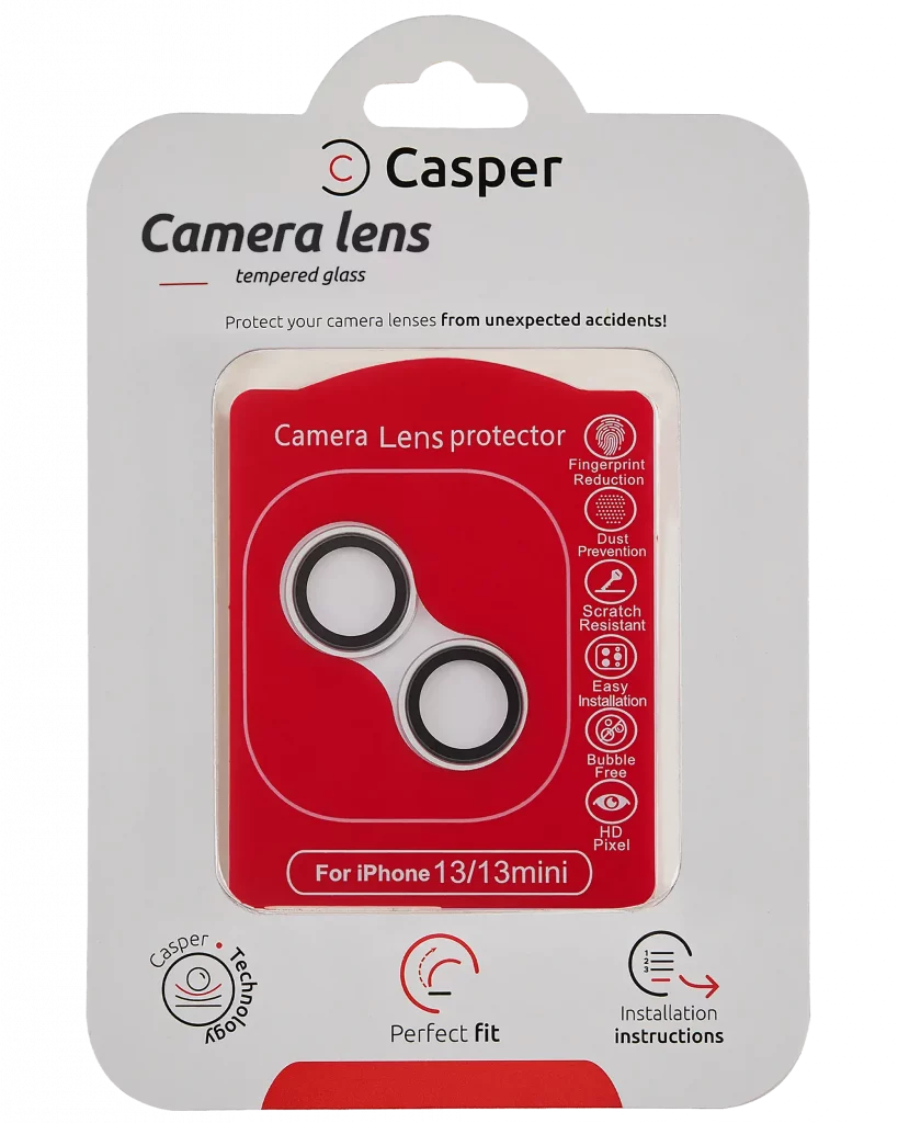 Casper Camera Lens Protector For iPhone 13 / 13 Mini (Silver) (Clear)