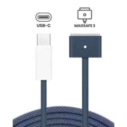 Apple 140W USB-C to MagSafe 3 Charging Cable For MacBook Pro / MacBook Air (2m, 6.6ft) (OEM Grade A, Bulk Packaging) (Midnight Blue)