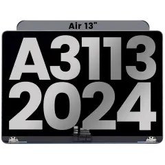 Complete LCD Screen Assembly For MacBook Air 13" (A3113 / 2024) (Used OEM Pull: Grade B) (Midnight)