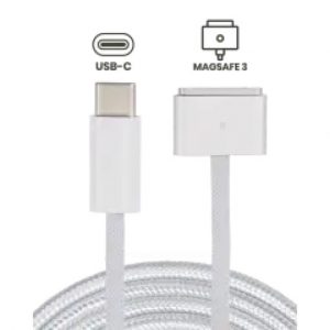 140W USB-C to MagSafe 3 Charging Cable For MacBook Pro (1.8 m / 6 ft) (OEM Grade A) (Bulk Packaging) (Silver)