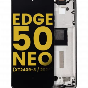 OLED Assembly With Frame For Motorola Moto Edge 50 Neo (XT2409-3 / 2024) (Refurbished) (Grisaille)