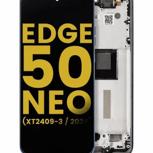 OLED Assembly With Frame For Motorola Moto Edge 50 Neo (XT2409-3 / 2024) (Refurbished) (Nautical Blue)