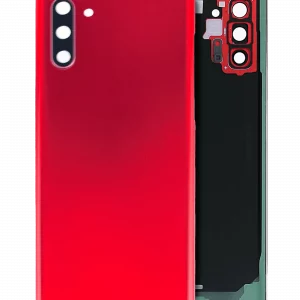 Back Cover Glass With Camera Lens For Samsung Galaxy Note 10 (Service Pack) (Aura Red)