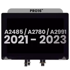 Complete LCD Display Assembly For MacBook Pro 16" A2485 (2021) Pro / Max / A2780 (2023) / A2991 (2023) (Used OEM Pull: Grade