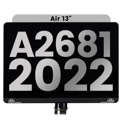 Complete LCD Screen Assembly For MacBook Air 13" (A2681 / Mid 2022) (Used OEM Pull: Grade B) (Space Gray)