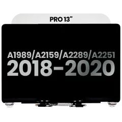 Complete LCD Display Assembly For MacBook Pro 13" A1989 (2018-2019) / A2159 (2019) / A2289 / A2251 (2020) (Used OEM Pull: Gra