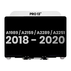 Complete LCD Screen Assembly For MacBook Pro 13" A1989 (2018-2019) / A2159 (2019) / A2289 / A2251 (2020) (Used OEM Pull: Grad