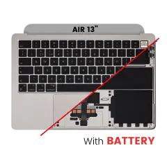 Top Case with Battery and Keyboard (ISO UK) For MacBook Air 13" A2681 (2022) (Starlight)