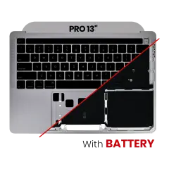 Top Case with Battery and Keyboard (ANSI US) For MacBook Pro 13" A2289 (2020) (Used OEM Pull: Grade A) (Space Gray)