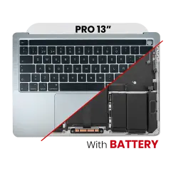 Top Case with Battery and Keyboard (ISO UK) For MacBook Pro 13" A2251 (2020) (Silver)