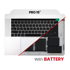 Top Case with Battery and Keyboard (ANSI US) For MacBook Pro 15" A1707 (2016-2017) (Silver)