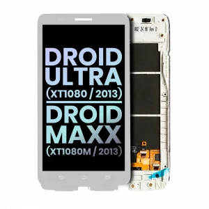 LCD Assembly With Frame For Motorola Droid Ultra (XT1080 / 2013) / Droid Maxx (XT1080M / 2013) (Genuine OEM) (White)