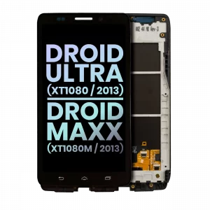 LCD Assembly With Frame For Motorola Droid Ultra (XT1080 / 2013) / Droid Maxx (XT1080M / 2013) (Genuine OEM) (Black)