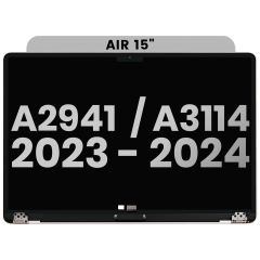 Complete LCD Screen Assembly For MacBook Air 15" (A2941 / Mid 2023) / Air 15" (A3114 / Mid 2024) (Used OEM Pull: Grade A) (Si